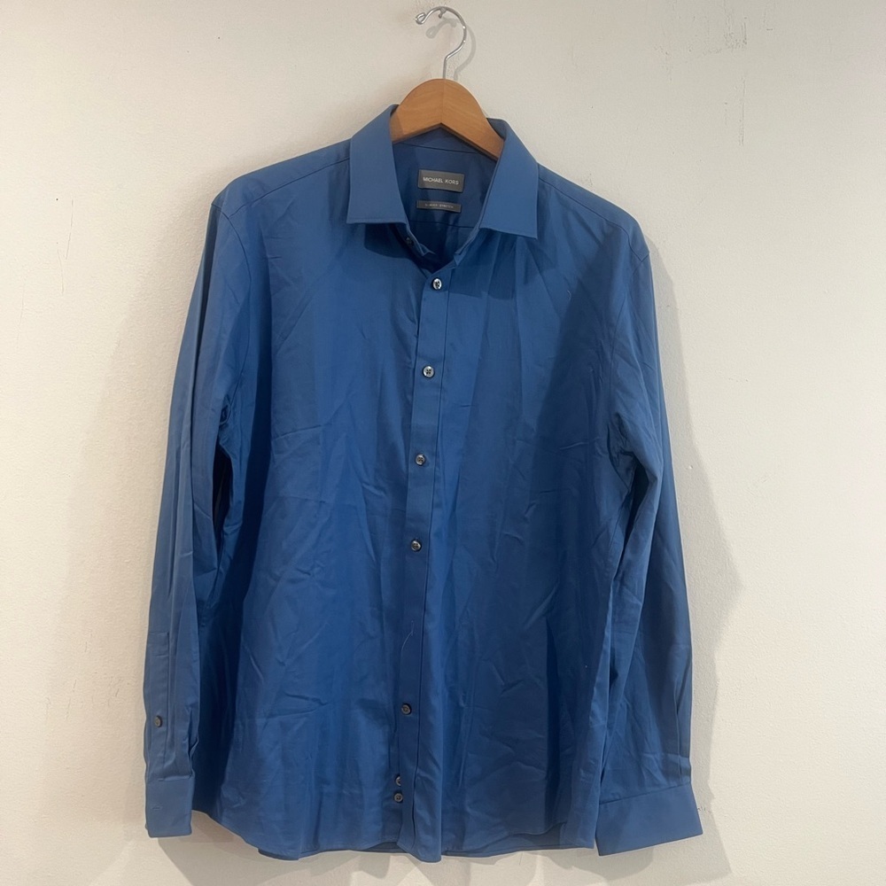 MICHAEL KORS SLIM FIT STRETCH LONG SLEEVE BLUE SIZE XL NWOT